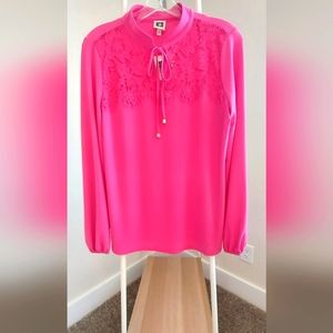 Anne Klein Pink Peacock Knit Top Women's M